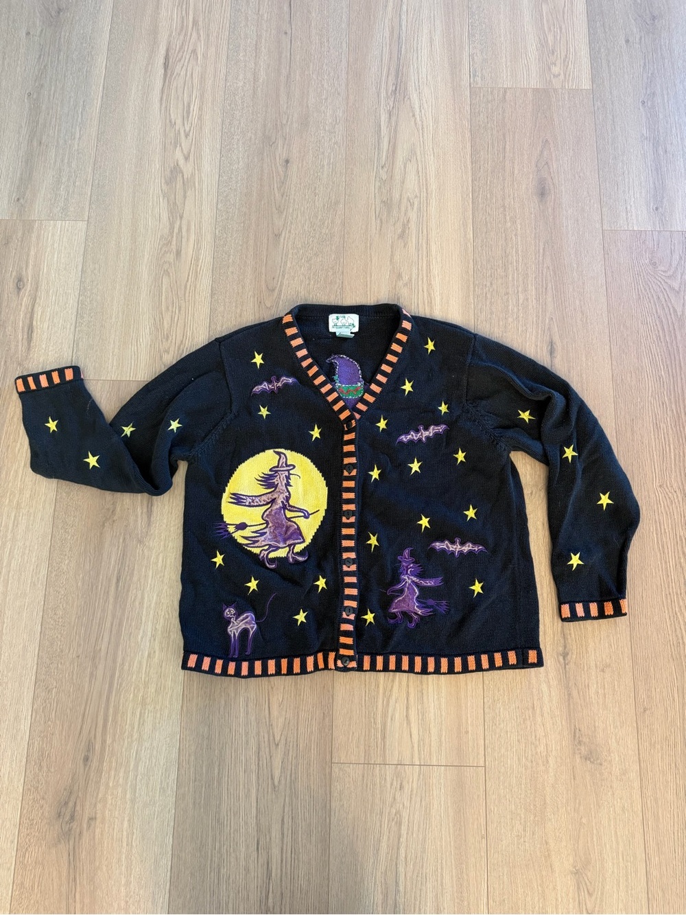 Black Halloween Witch Cardigan Sweater - Women's